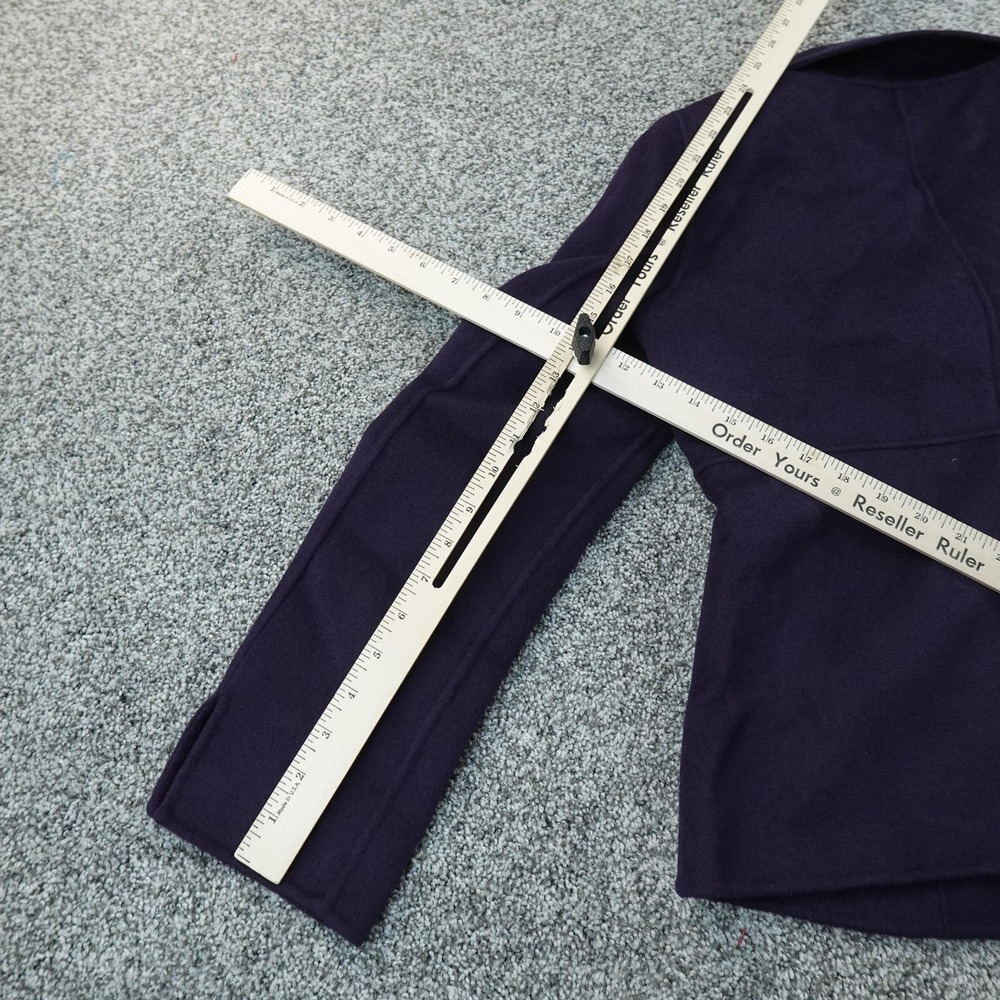 St John Jacket Womens 6 Purple Angora Wool Cashmere Double Breasted Pea Coat Top - Picture 13 of 16